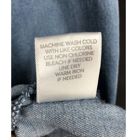 Westport Womens Embroidered Chambray Dress Size 2 Blue Western Boho Cowgirl - Picture 6 of 9